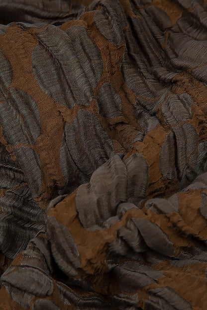 Two Pockets Truffle Brown Circle Silk Linen Tunic 5