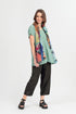 V-Neck Mint Stripy Silk Viscose Blouse 1