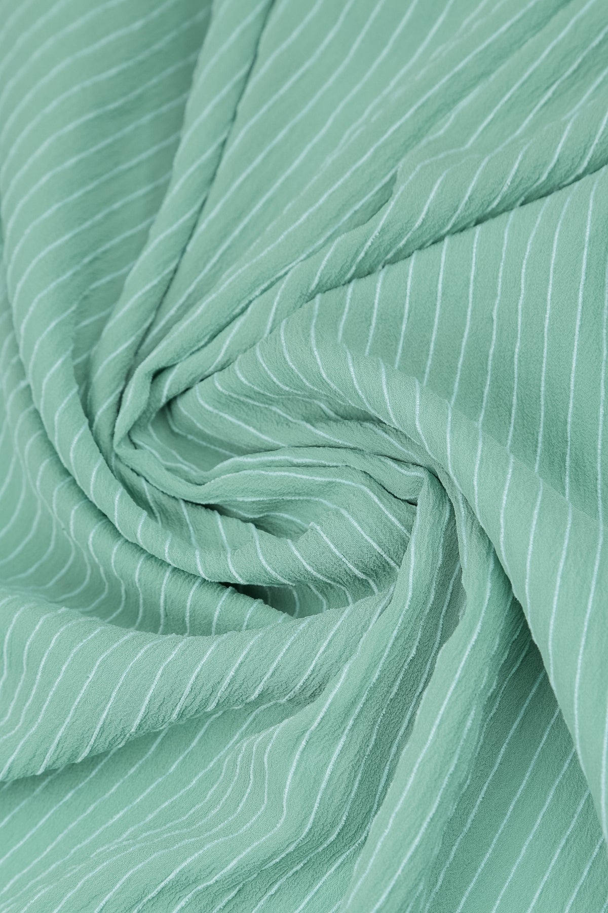 V-Neck Mint Stripy Silk Viscose Blouse 6