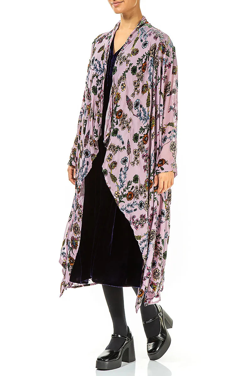 Velvet Blooms Devoré Open Silk Jacket 3