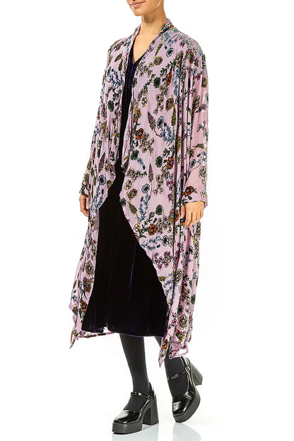 Velvet Blooms Devoré Open Silk Jacket 3