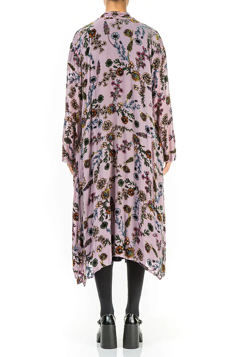 Velvet Blooms Devoré Open Silk Jacket 2