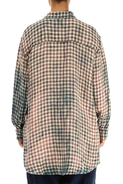 Watercolour Check Linen Shirt 3