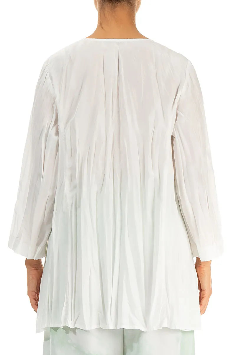 White Crumpled Pure Silk Tunic 2