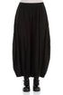 Wide Bubble Black Silk Trousers 1