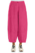 Wide Cropped Fuchsia Linen Trousers 1