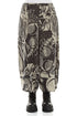 Wide Cropped Textured Olive Orbit Silk Linen Trousers 1