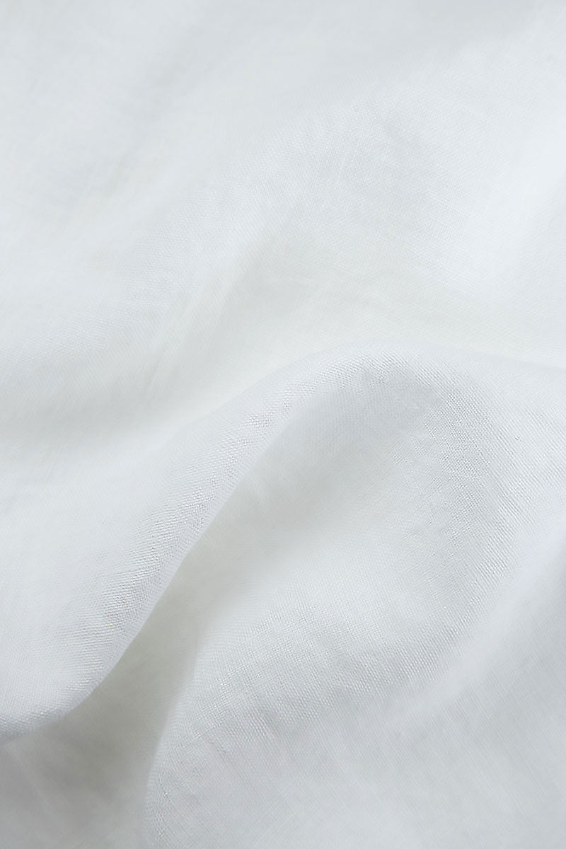 Longer Back Sleeveless White Linen Top 5