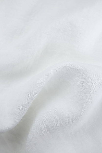 Longer Back Sleeveless White Linen Top 5