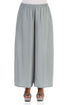 Wide Flowy Grey Sage Pure Silk Trousers 1