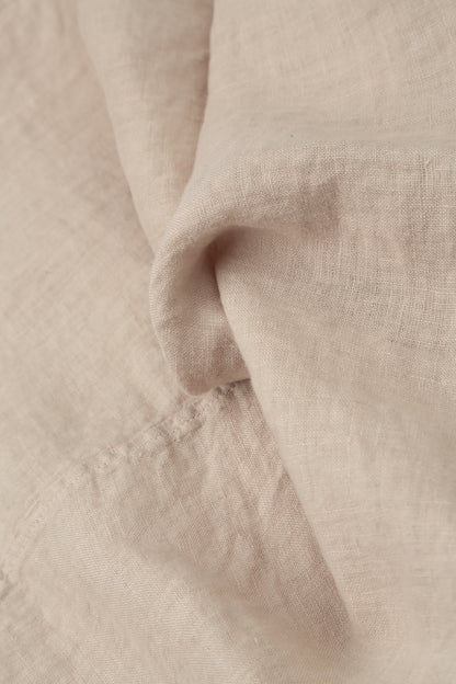Wide Leg Cuffs Beige Linen Culottes 5
