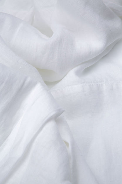 Wide Leg Cuffs White Linen Culottes 5