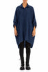Wide Loose Royal Blue Linen Shirt 1