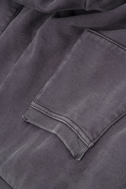 Wide Mauve Grey French Terry Cotton Trousers 5