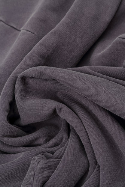 Wide Mauve Grey French Terry Cotton Trousers 6