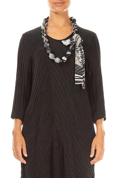 Wild Ink Textured Silk Bead Necklace