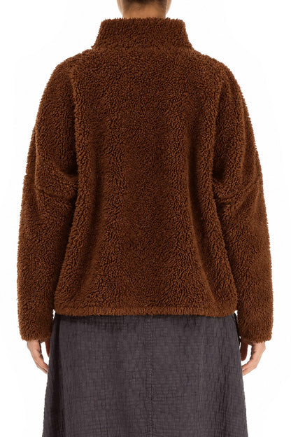 Zips Aged Copper Teddy Cotton Jacket