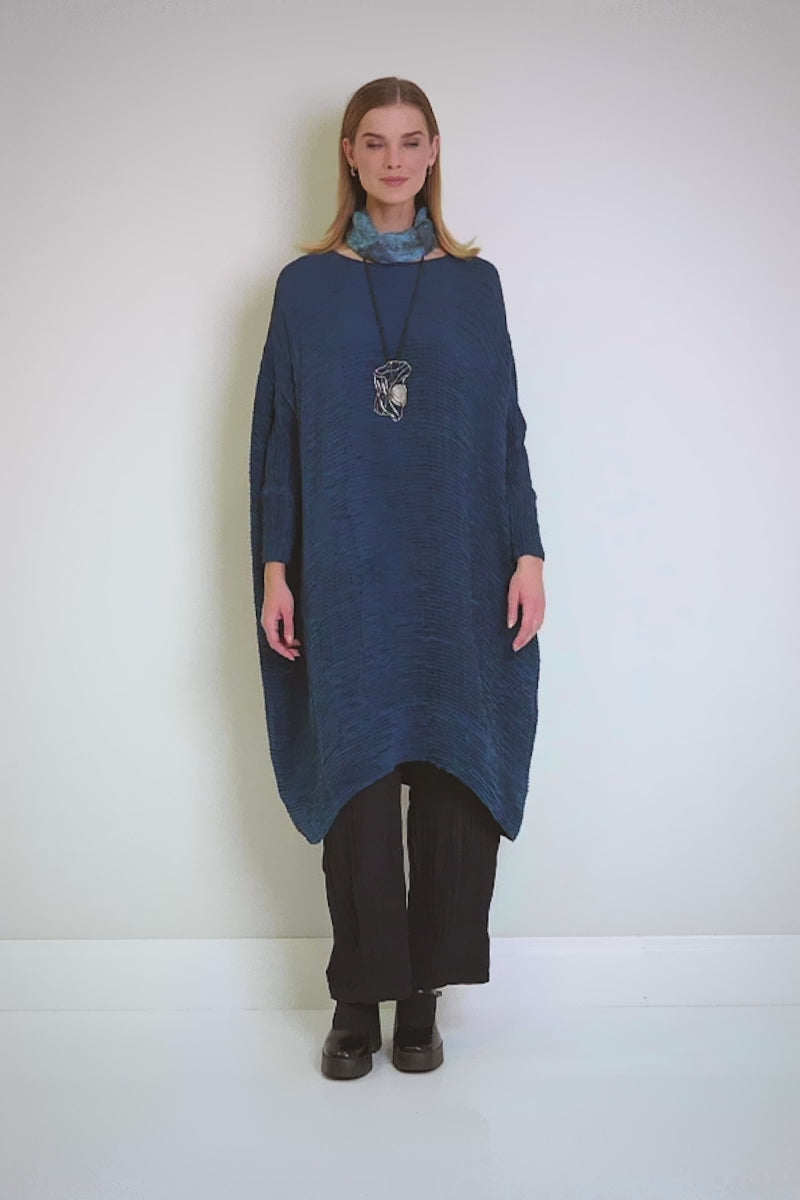 Square Blue Reverie Silk Cotton Scarf 6