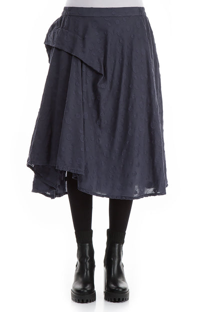 Dotty Dark Purple Silk Cotton Skirt 1
