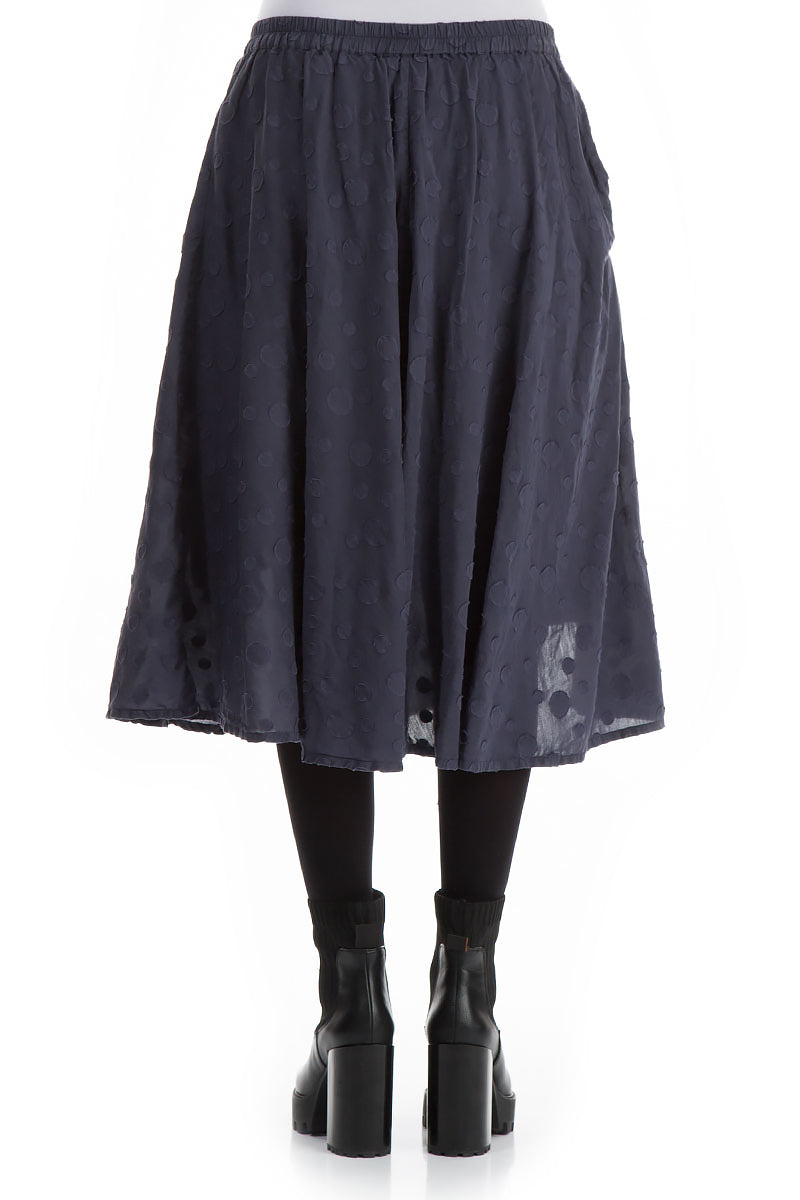 Dotty Dark Purple Silk Cotton Skirt 2