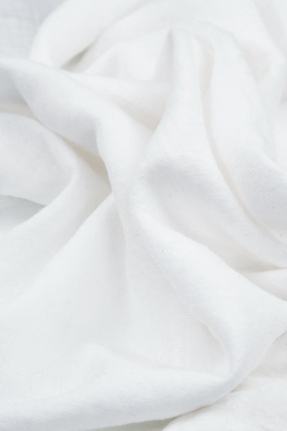 Flared Midi White Linen Dress 5