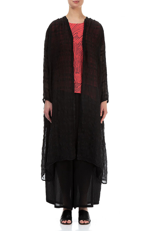Flowy Black Light Silk Jacket 1