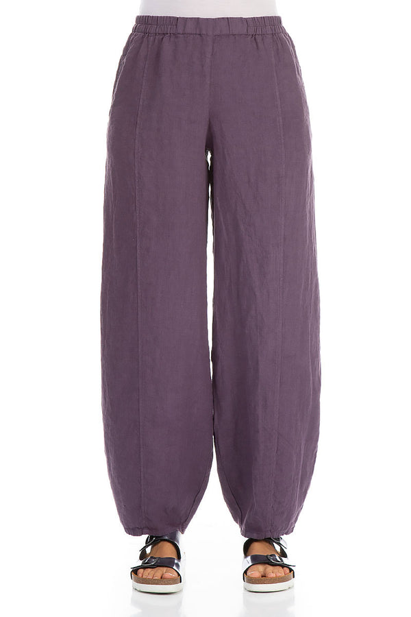 Taper Long Amethyst Linen Trousers 1