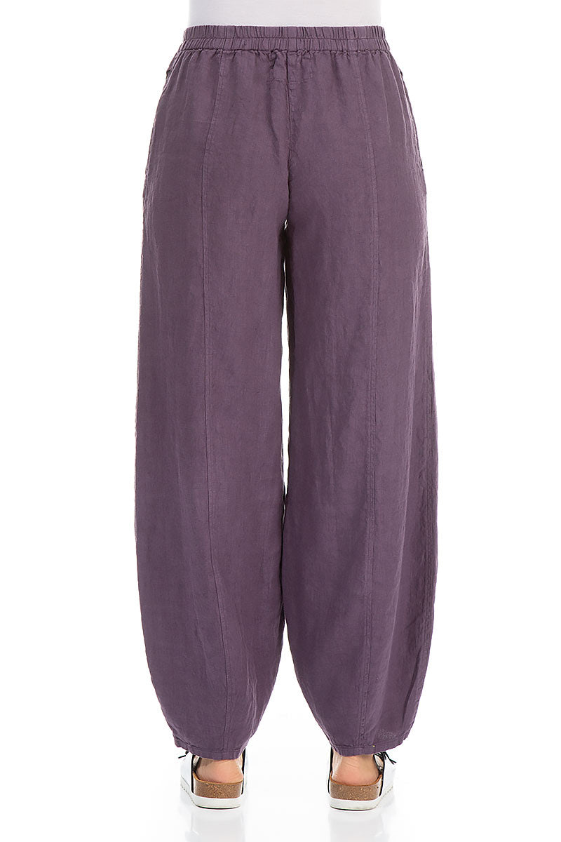 Taper Long Amethyst Linen Trousers 2