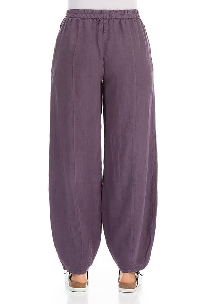 Taper Long Amethyst Linen Trousers 2