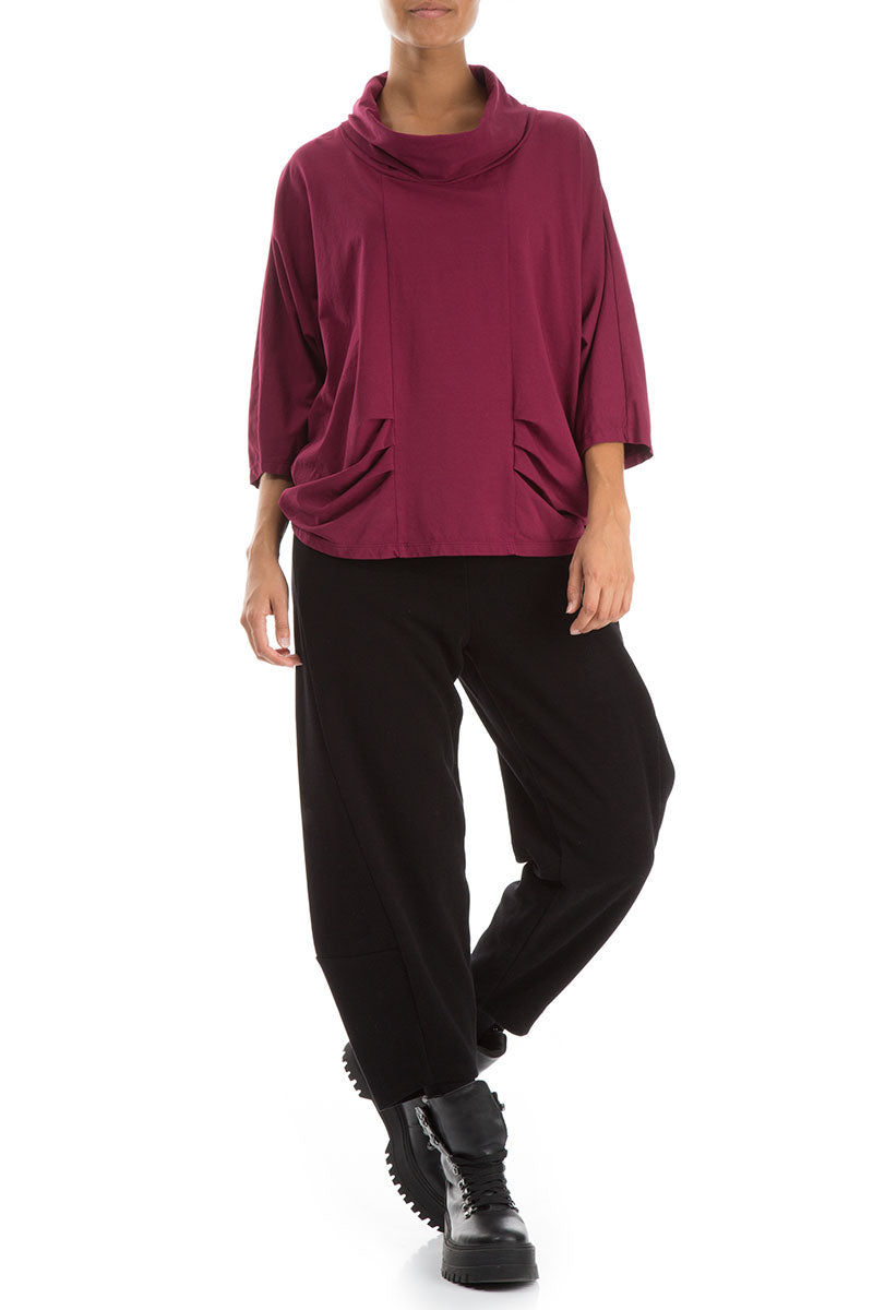 Taper Black Cotton Jersey Trousers 4