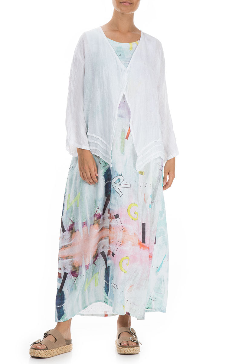 Open White Gauze Linen Jacket 4