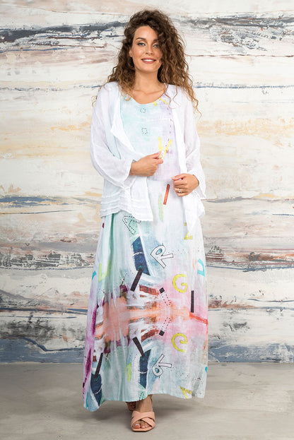 Open White Gauze Linen Jacket 5